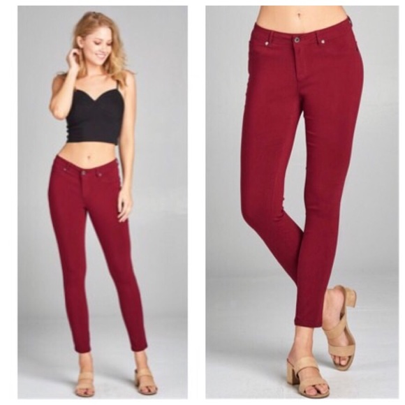 🍁 Olive Skinny Jean Jeggings Size S M L 🍁 - Picture 4 of 5